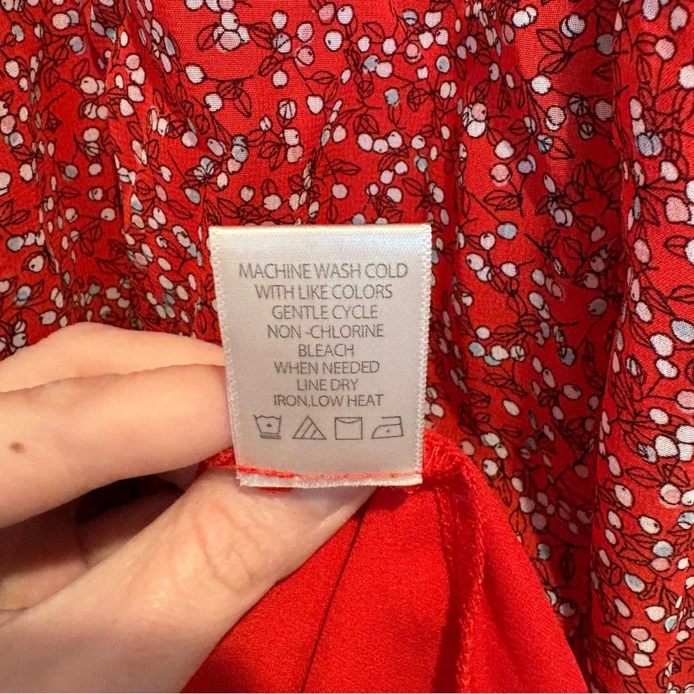 Max Studio Dress Red Floral | size small - Picture 4 of 5